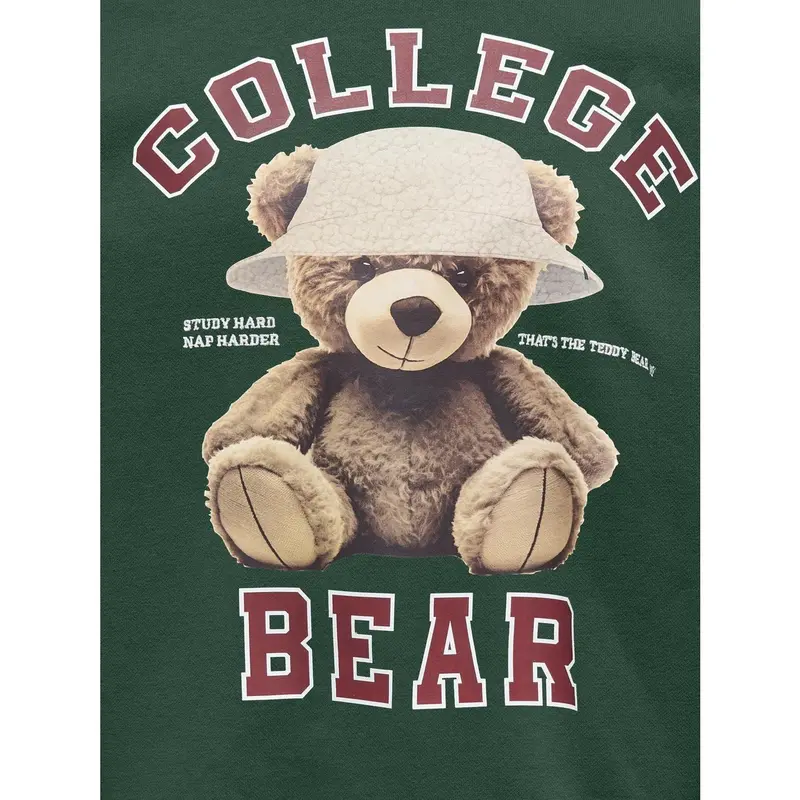 Kids Only Pineneedle Collage Kogbila L/S Ovz Bear O-Neck Swt Noos 2