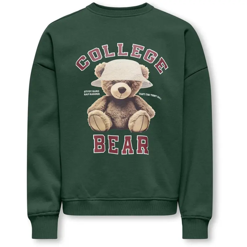 Kids Only Pineneedle Collage Kogbila L/S Ovz Bear O-Neck Swt Noos 3