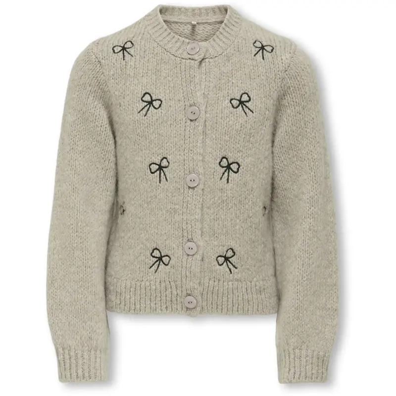 Kids Only Pumice Stone Melange Detail Bows/Black Kogcody L/S O-Neck Bow Cardigan Knt 1