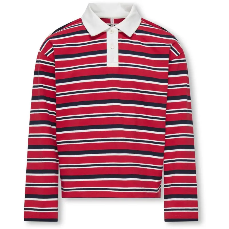 Kids Only Salsa Night Sky/Cloud Dancer Kogruby Life L/S Boxy Polo Shirt Jrs 1