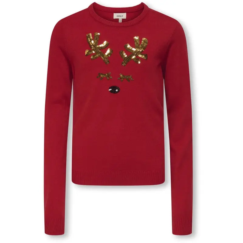 Kids Only Salsa Sequins Antler Kogxmas Shine Ls Oneck Box Knt 1