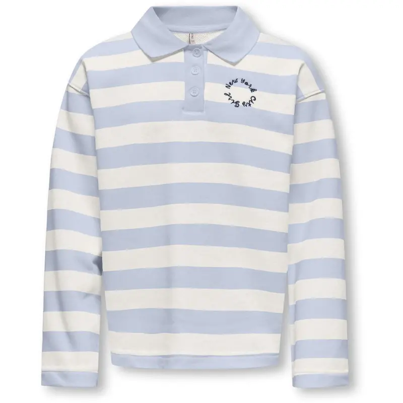 Kids Only Soft Chambray White Alyssum Kogesther L/S Polo Emb Vd Swt 1