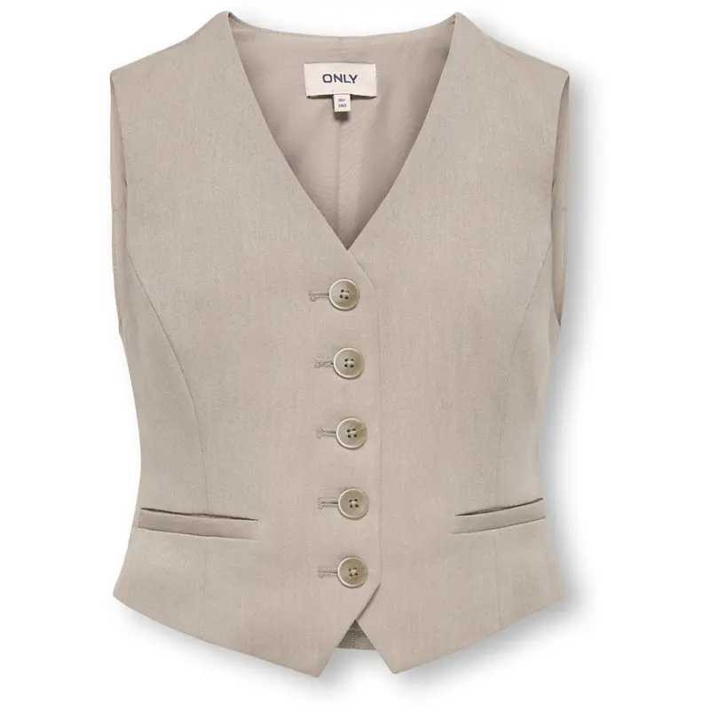 Kids Only Taupe Gray Melange Koghattie-Iris Waistcoat Tlr 1