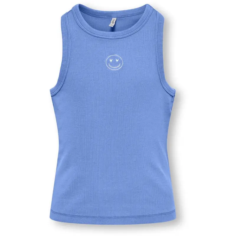 Kids Only Ultramarine Smiley Kogjilly Emb Washed Tank Top Jrs 1