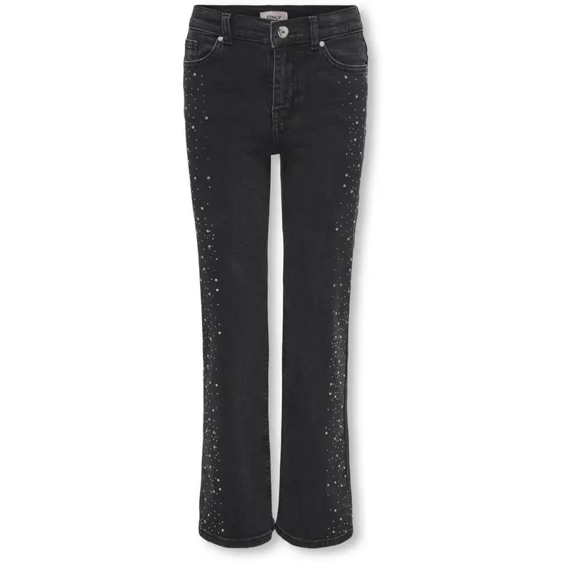 Kids Only Washed Black Rhinestones Kogjuicy Hw Rhinestone Wide Leg Dnm 1