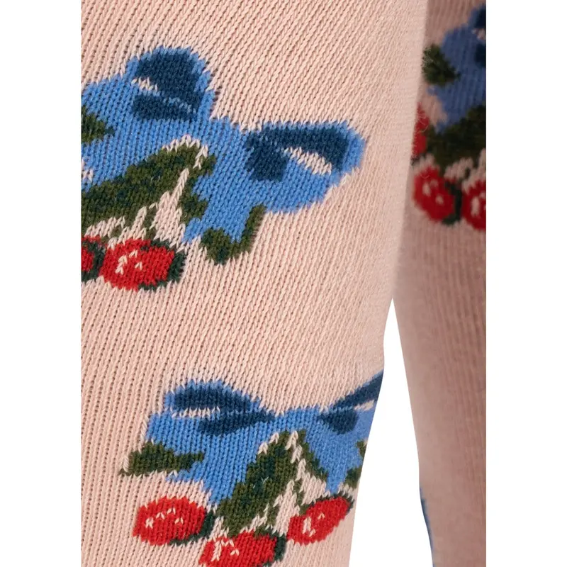 Konges Sløjd Amarena/Tramonto 2 Pack Flower And Cherry Jacquard Tights 3