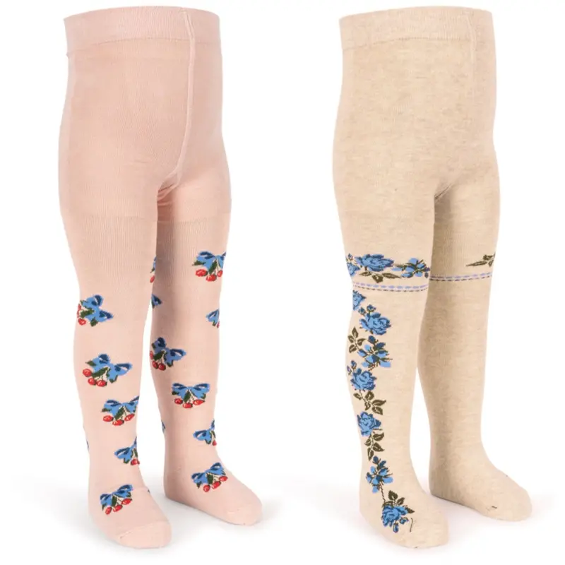 Konges Sløjd Amarena/Tramonto 2 Pack Flower And Cherry Jacquard Tights 5