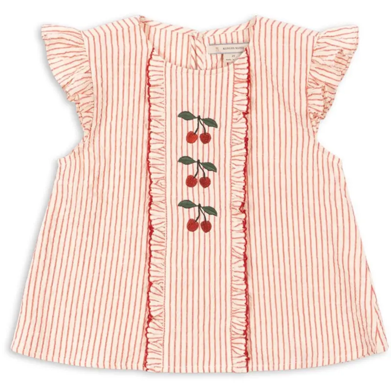 Konges Sløjd Amour Stripe Ellie Frill Top Gots 1