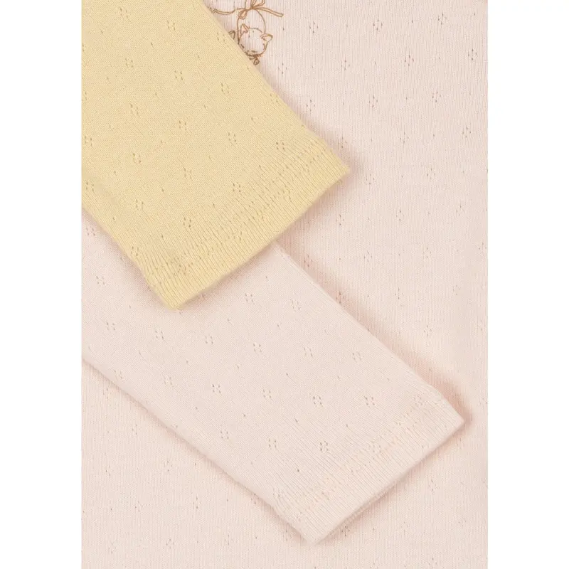 Konges Sløjd Banana Crepe/Creole Pink Fanga Perla 2 Pack Ls Body Ocs 3