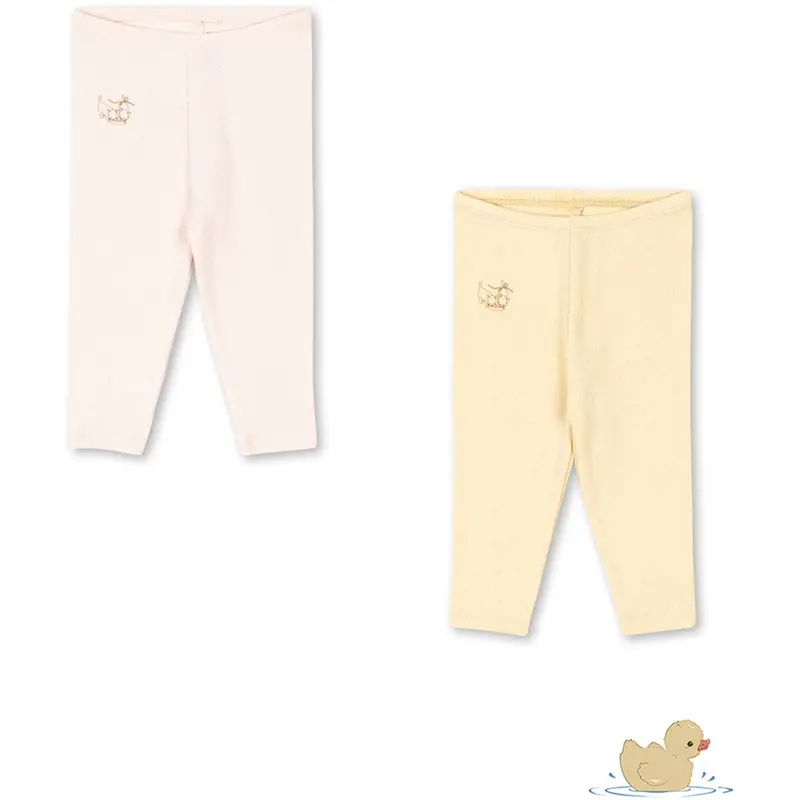 Konges Sløjd Banana Crepe/Creole Pink Fanga Perla 2 Pack Pants Ocs 1