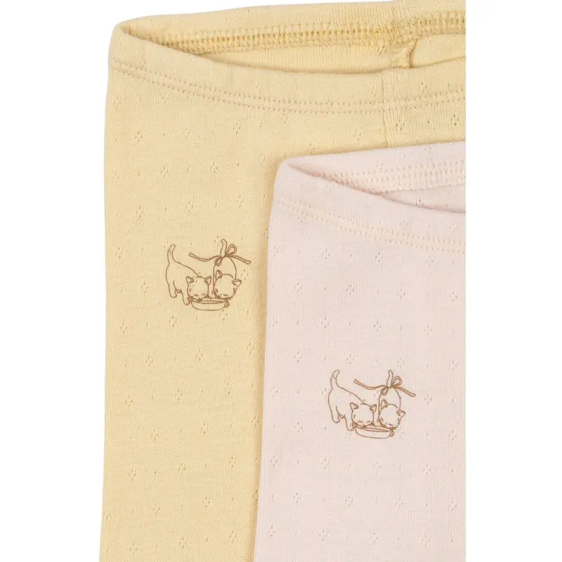 Konges Sløjd Banana Crepe/Creole Pink Fanga Perla 2 Pack Pants Ocs 2