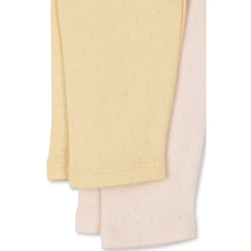 Konges Sløjd Banana Crepe/Creole Pink Fanga Perla 2 Pack Pants Ocs 3
