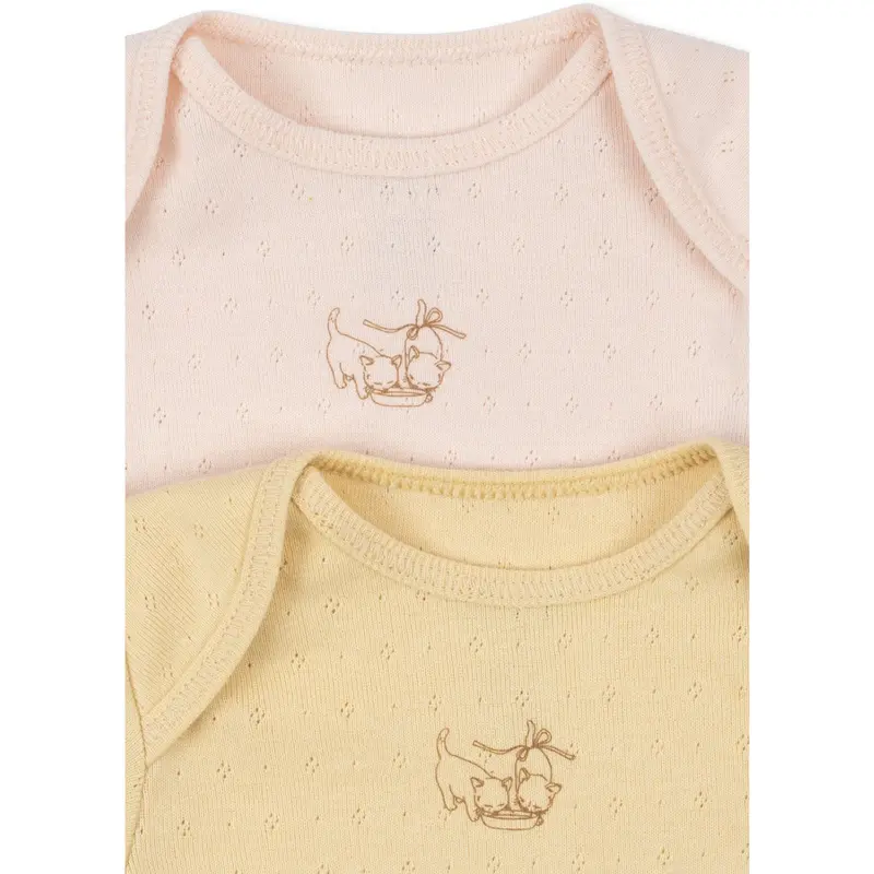 Konges Sløjd Banana Crepe/Creole Pink Fanga Perla 2 Pack Ss Body Ocs 2