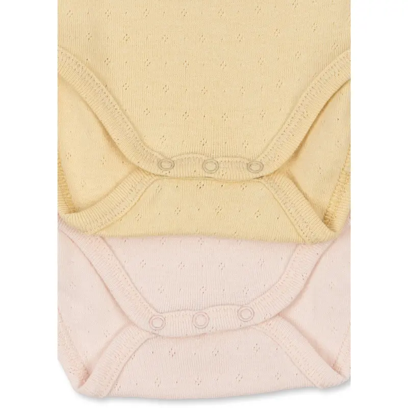 Konges Sløjd Banana Crepe/Creole Pink Fanga Perla 2 Pack Ss Body Ocs 3