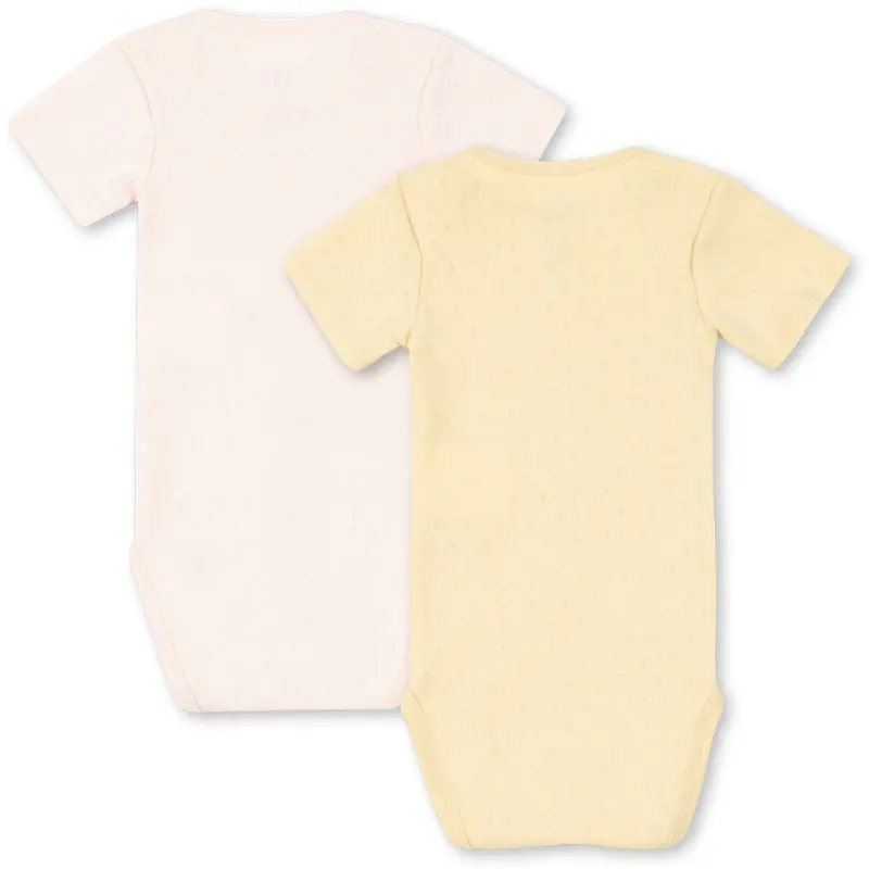 Konges Sløjd Banana Crepe/Creole Pink Fanga Perla 2 Pack Ss Body Ocs 4