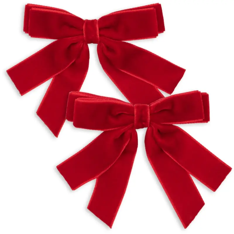 Konges Sløjd Barbados Cherry 2 Pack Velvet Double Bow Hair Clips 1