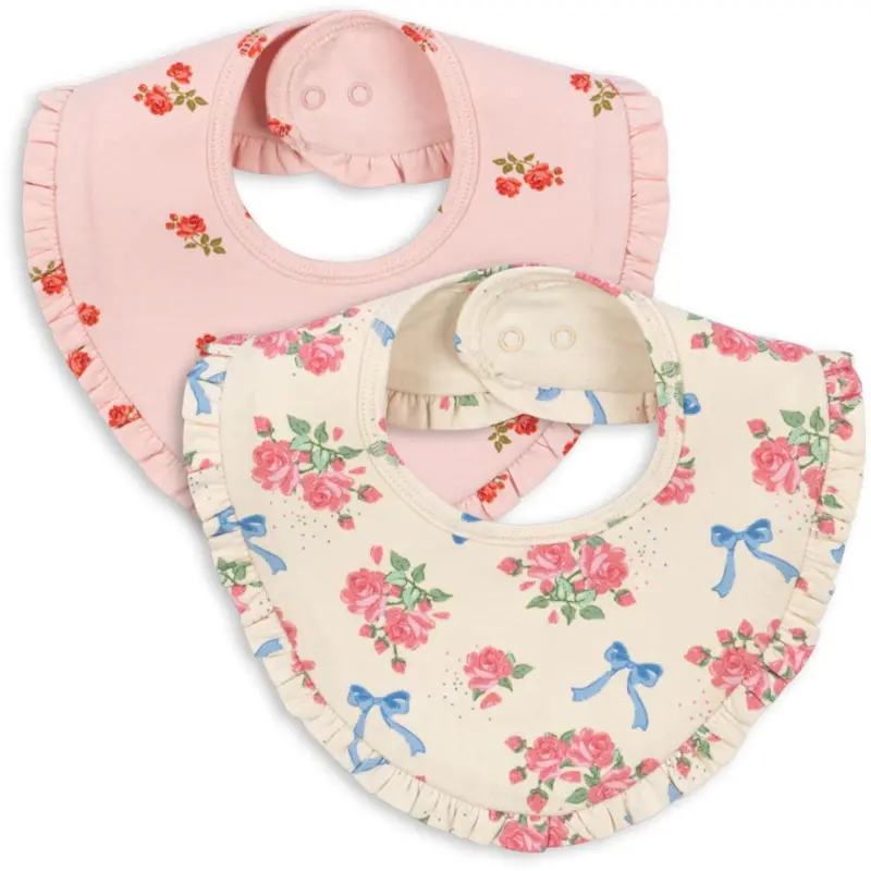 Konges Sløjd Bella Rosita/Rosa Pink Basic 2 Pack Frill Bib 1
