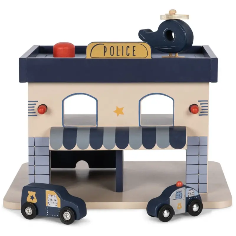 Konges Sløjd Blue Multi Wooden Police Station Fsc 1