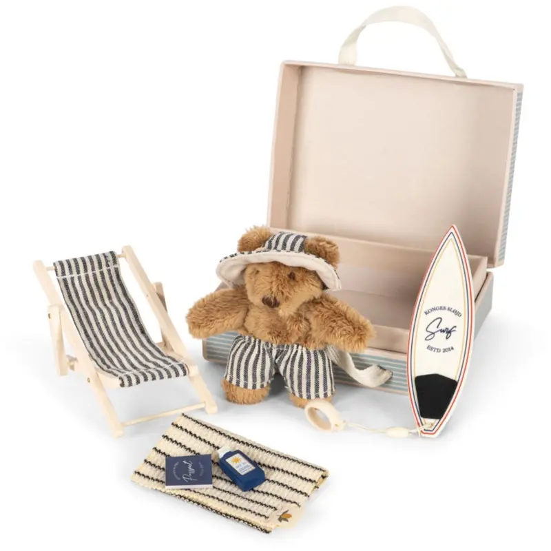 Konges Sløjd Blue Stripe Tiny Teddy Travel 1