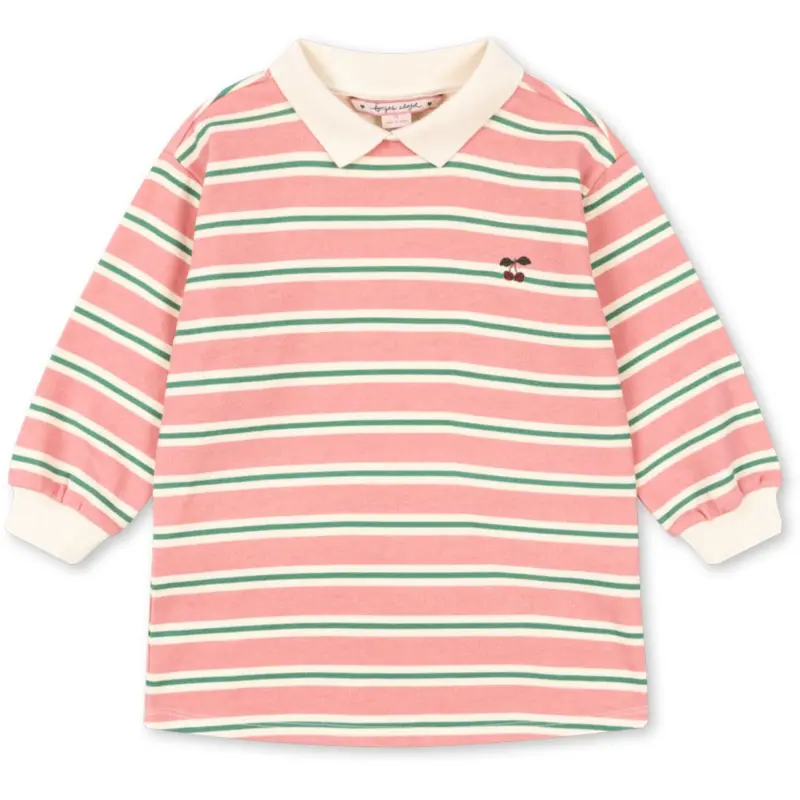 Konges Sløjd Blush Bound Stripe Spotty Ls Dress Gots 1
