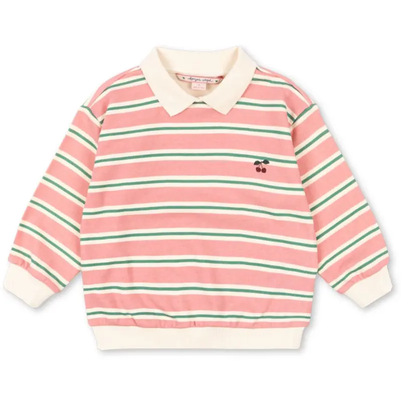 Konges Sløjd Blush Bound Stripe Spotty Ls Polo Gots 1