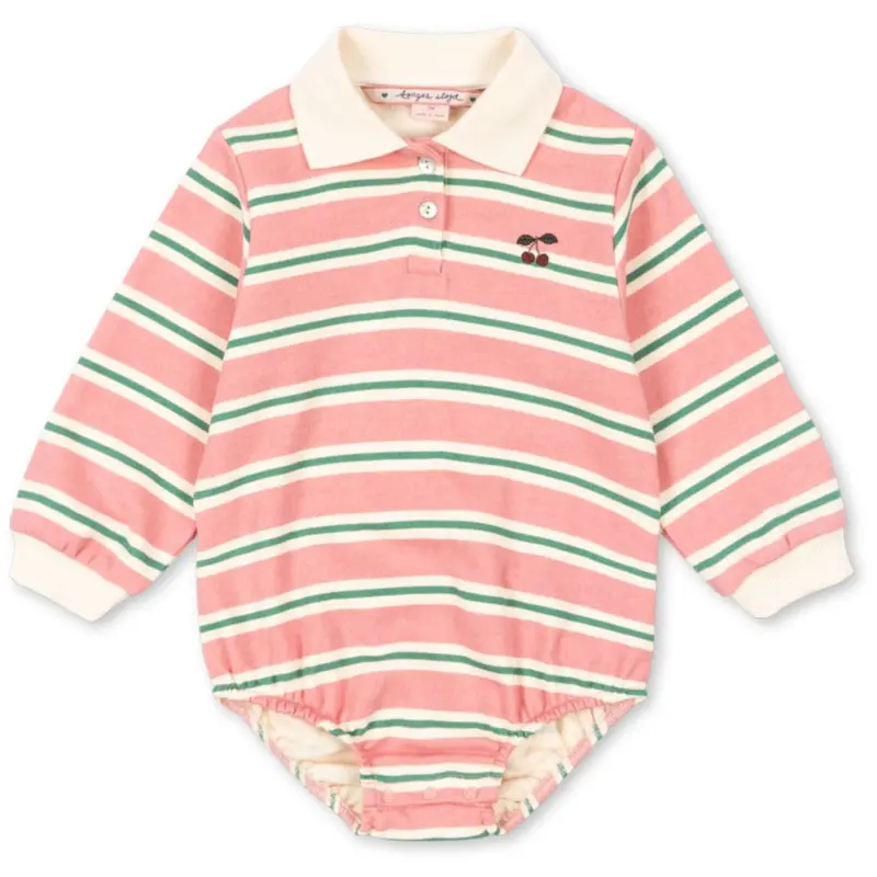 Konges Sløjd Blush Bound Stripe Spotty Ls Romper Gots 1