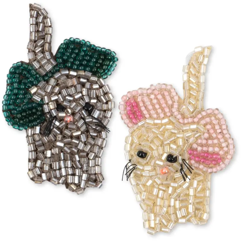 Konges Sløjd Bow Kitty 2 Pack Bow Kitty Beaded Hair Clip 1