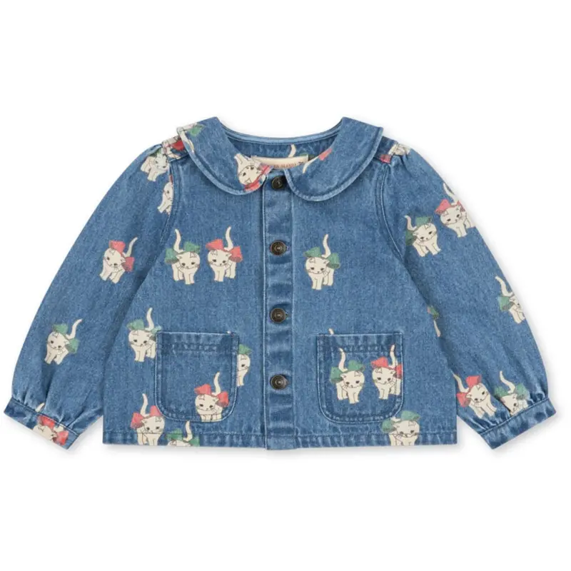 Konges Sløjd Bow Kitty Denim Magot Collar Jacket Gots 1