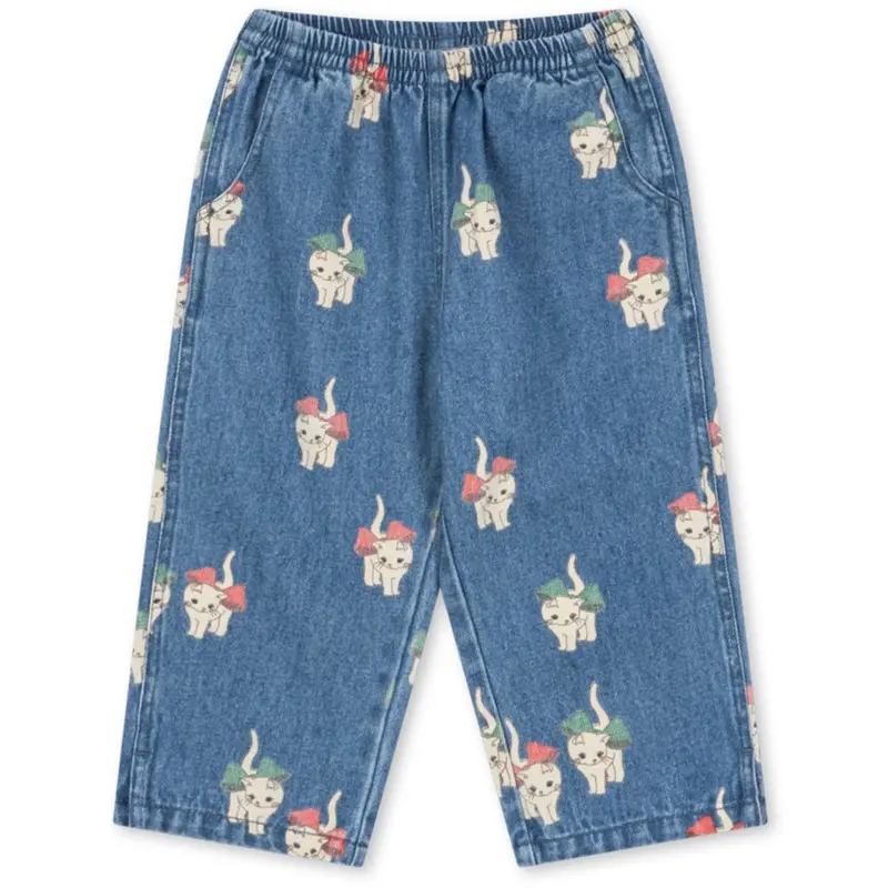 Konges Sløjd Bow Kitty Denim Magot Slit Pants Gots 1