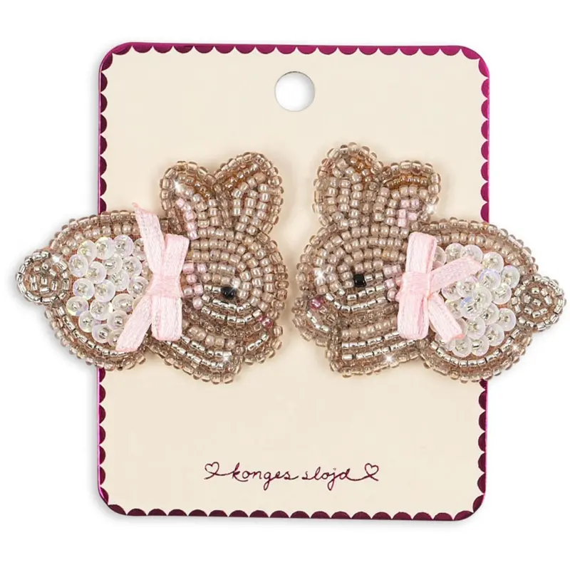 Konges Sløjd Bunny 2 Pack Beaded Bunny Hair Clips 1