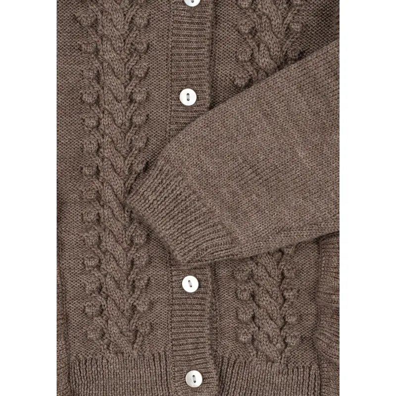 Konges Sløjd Bunny Brown Melange Fiol Frill Cardigan 2