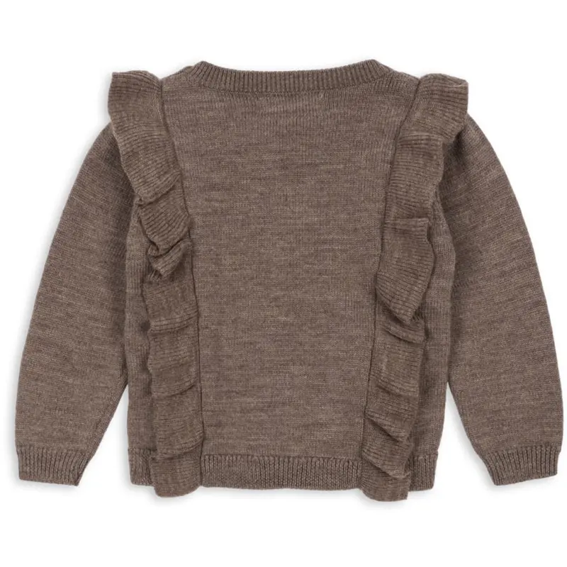 Konges Sløjd Bunny Brown Melange Fiol Frill Cardigan 4