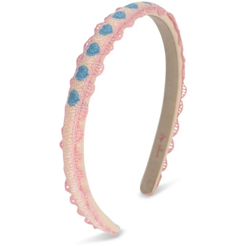 Konges Sløjd Buttercream Heart Embroidery Hairbrace 1