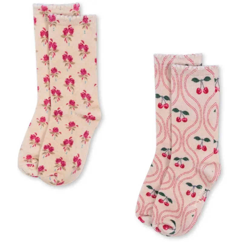 Konges Sløjd Cherry Mix 2 Pack Printed Socks 1