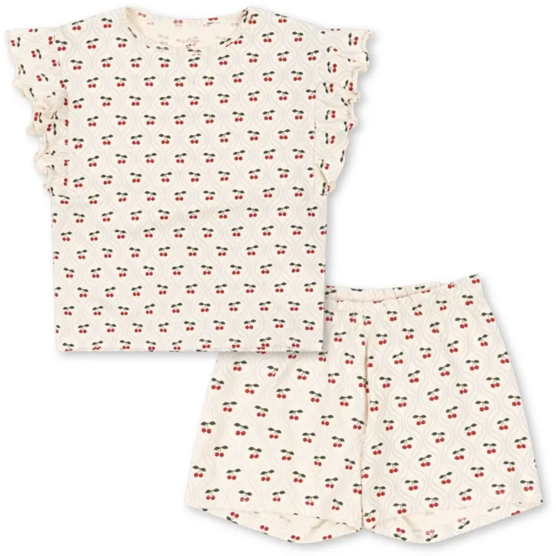 Konges Sløjd Cherry Motif Lin Frill Set Gots 1