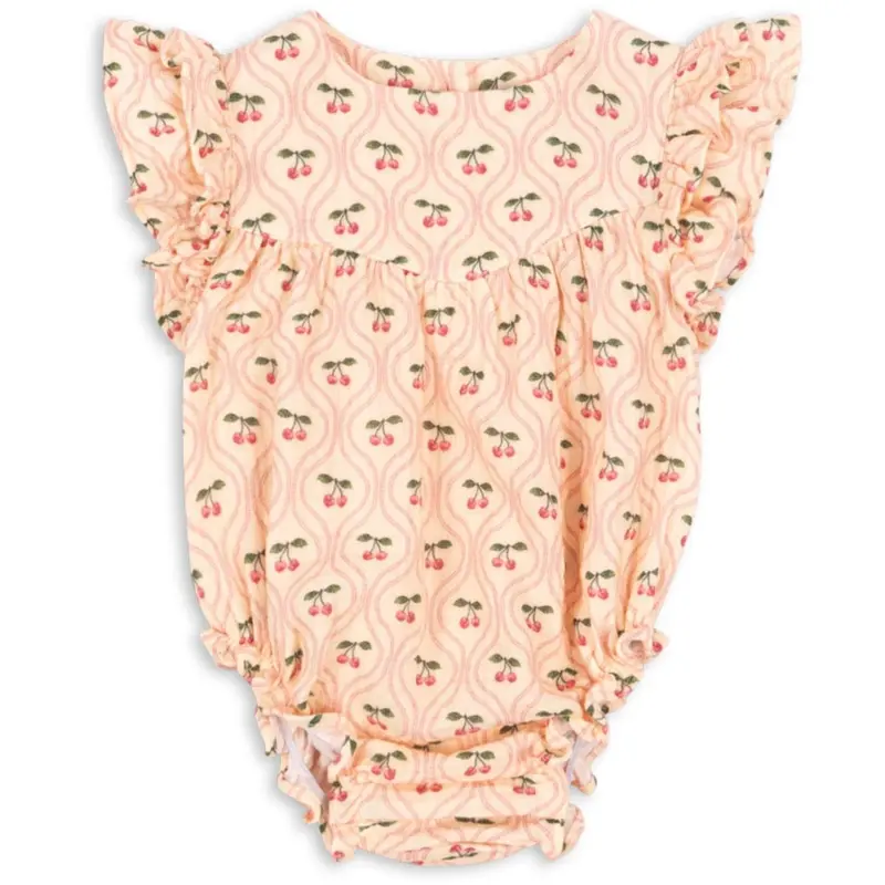 Konges Sløjd Cherry Pink Motif Coco Romper Gots 1