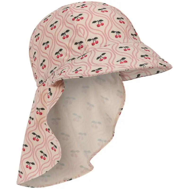 Konges Sløjd Cherry Pink Motif Merle Frill Sun Hat Grs 1