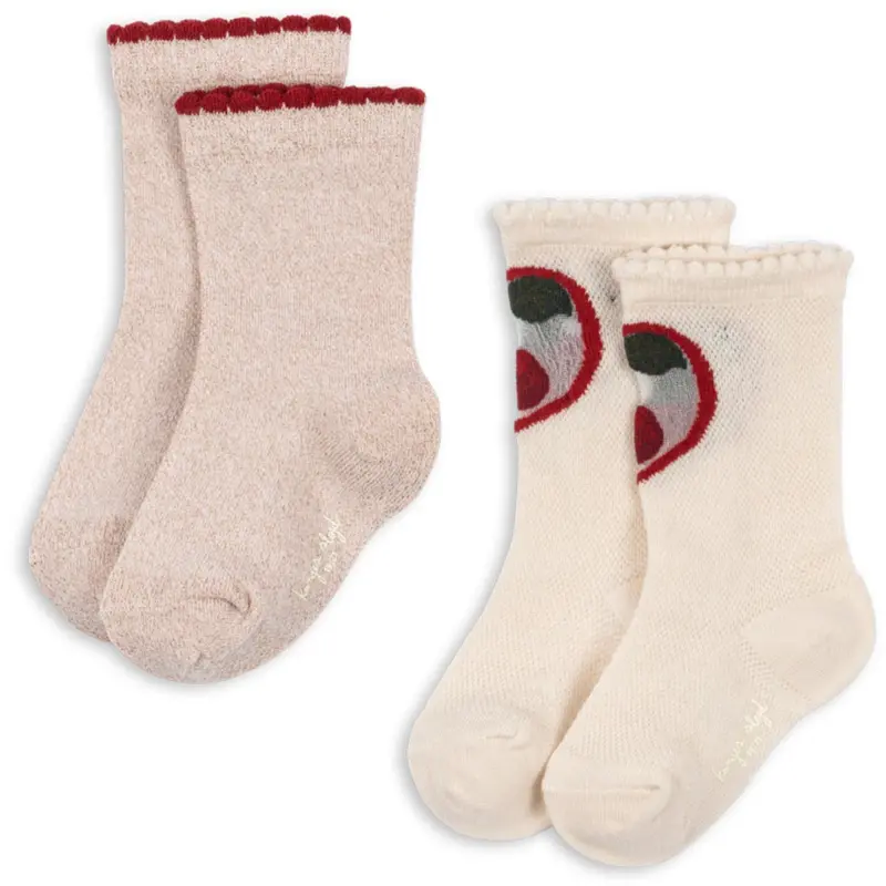 Konges Sløjd Cherry/Rose 2 Pack Cherry Rose Socks 1