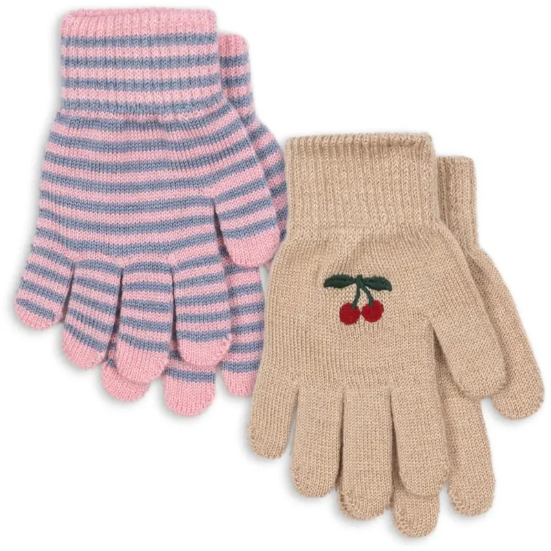 Konges Sløjd Cherry/Stripe 2 Pack Filla Gloves 1