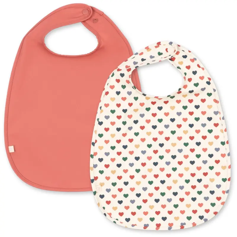 Konges Sløjd Coeur Colore/Faded Rose 2 Pack Dinner Bib 1
