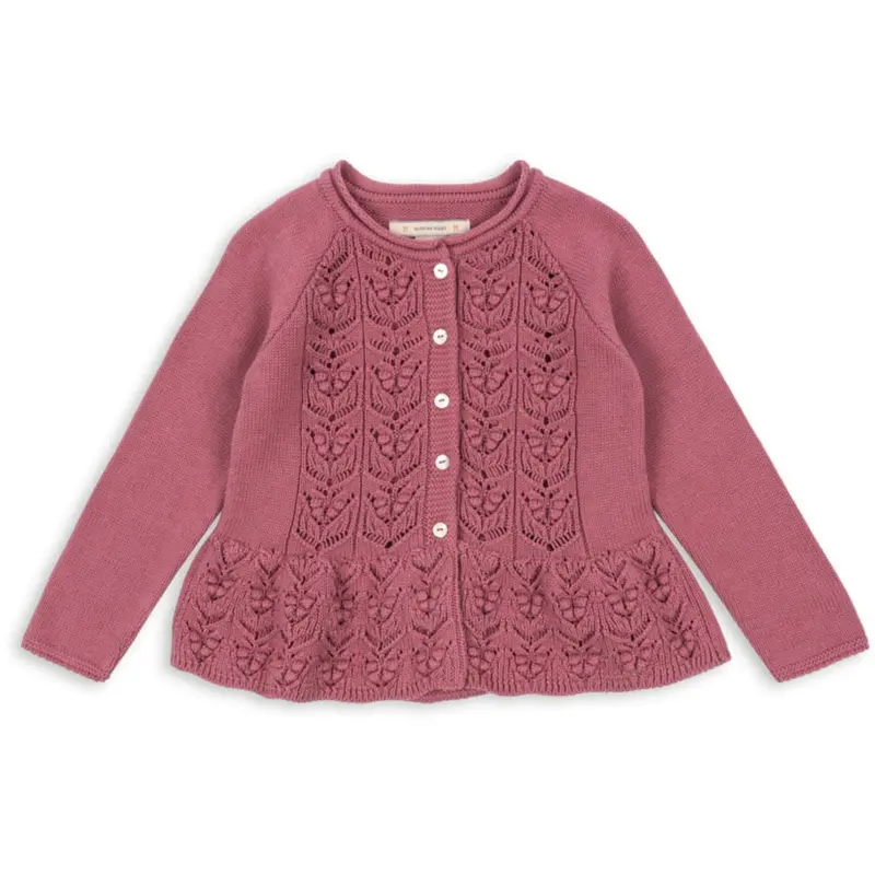 Konges Sløjd Deco Rose Cabby Frill Cardigan Gots 1