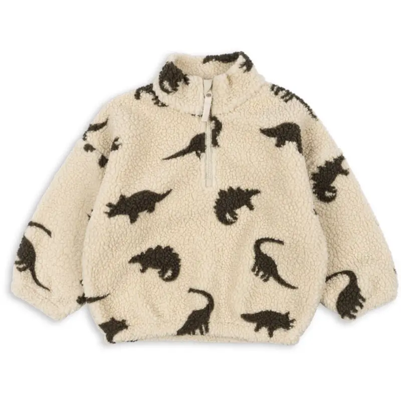 Konges Sløjd Dino Silhouette Jody Teddy Half Zip Grs 1