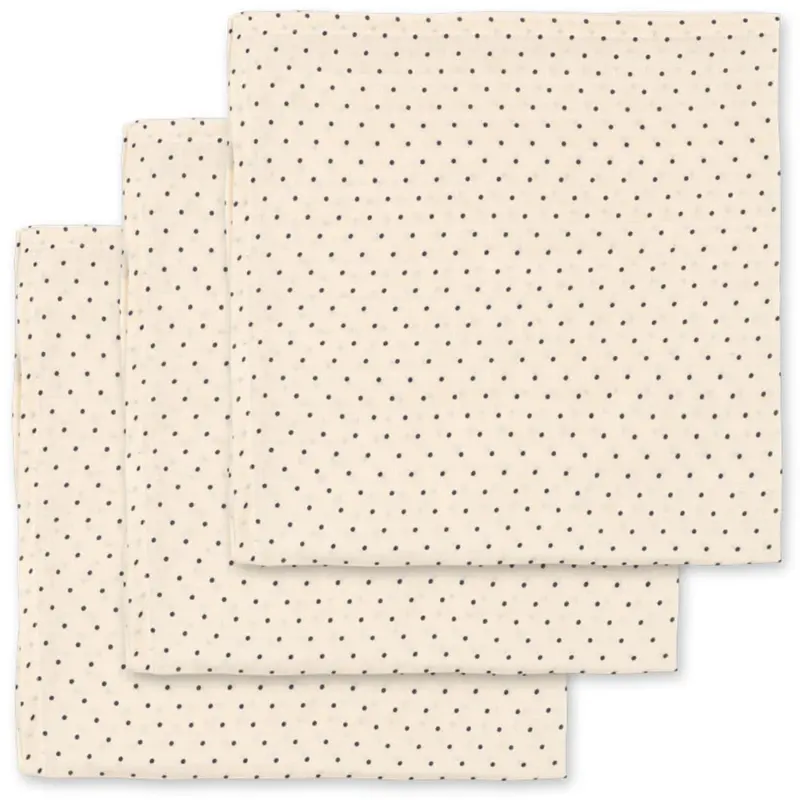 Konges Sløjd Estate Dot 3 Pack Muslin Cloth Gots 1