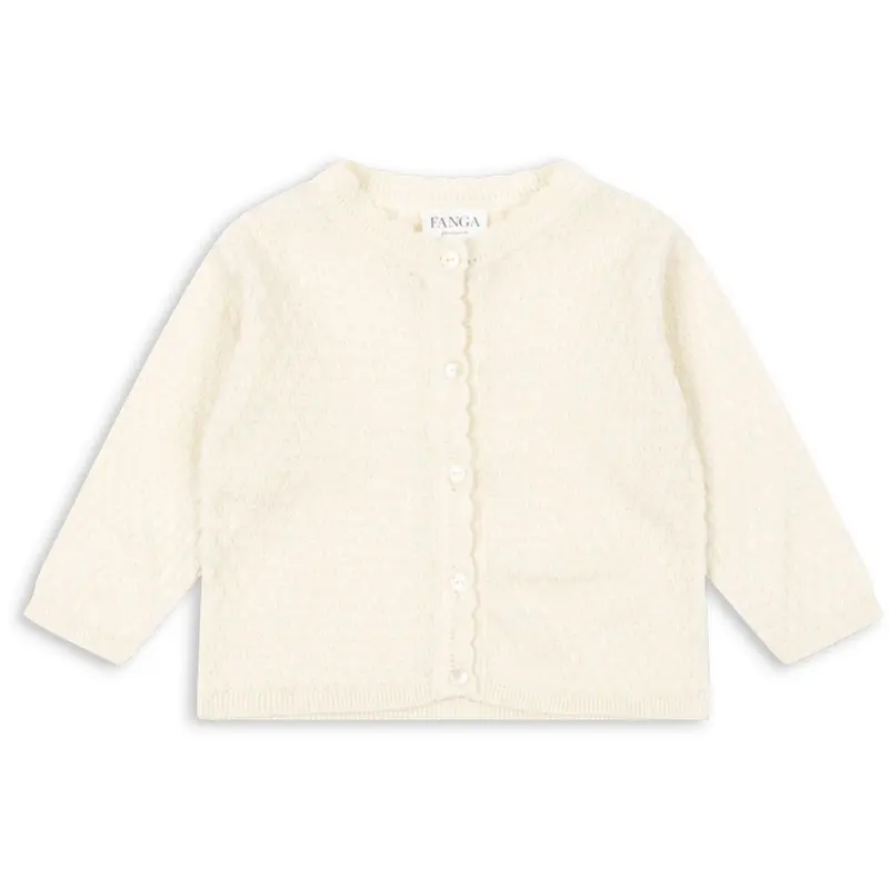Konges Sløjd Fanga Antique White Venti Pointelle Cardigan Gots 1
