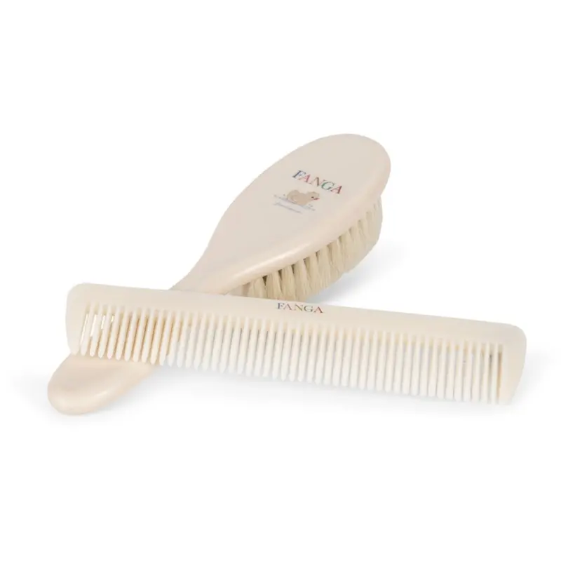 Konges Sløjd Fanga Beige Baby Hairbrush Set 1