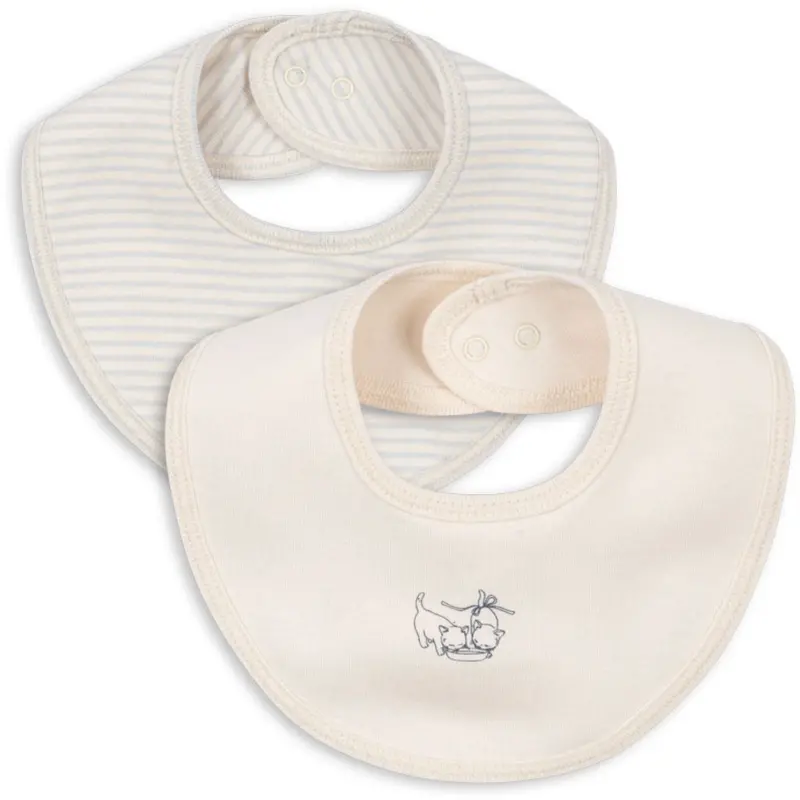 Konges Sløjd Fanga Blue Mix Fio Stripe 2 Pack Bibs Ocs 1