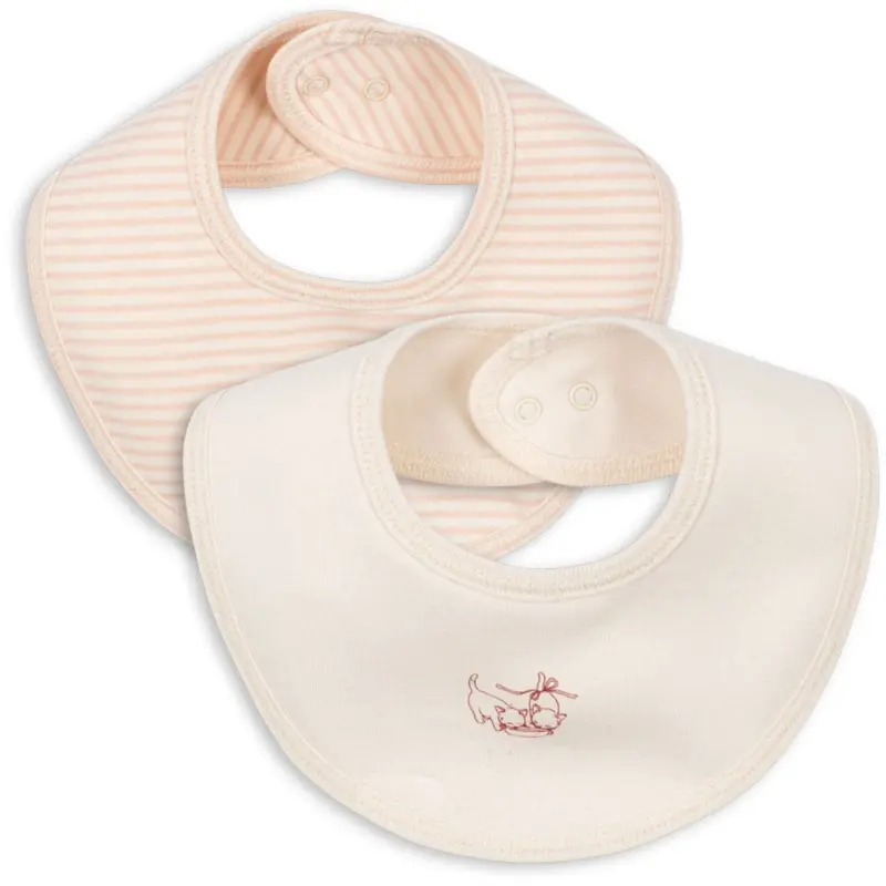 Konges Sløjd Fanga Blush Mix Fio Stripe 2 Pack Bibs Ocs 1