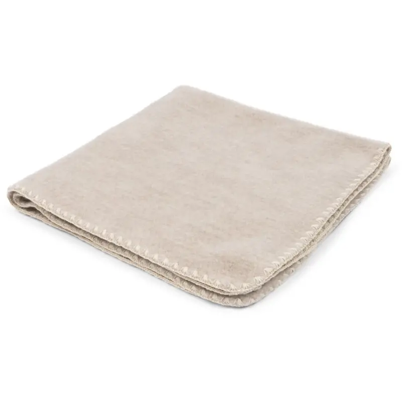 Konges Sløjd Fanga Oatmeal Melange Erba Wool Fleece Baby Blanket 1