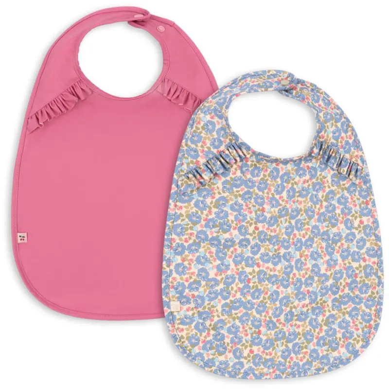 Konges Sløjd Fleur Rosier/Chateau Rose 2 Pack Dinner Bib With Frill 1