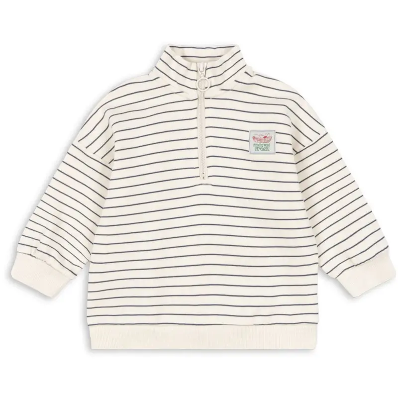Konges Sløjd Flintstone Stripe Lou Stripe Half Zip Sweat Ocs 1